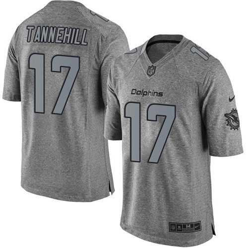 Nike Dolphins #17 Ryan Tannehill Gray Men's Stitched NFL Limited Gridiron Gray Jersey - Click Image to Close